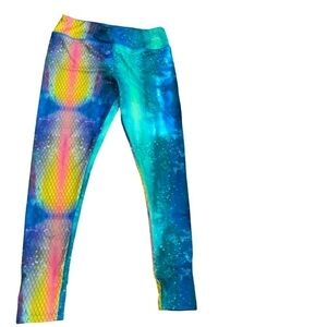 Guy Harvey Women’s Leggings Mermaid Rainbow Fun Colorful Multicolored UPF 50 M
